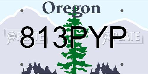 813PYP Oregon License Plate