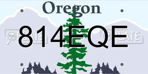 814EQE Oregon License Plate