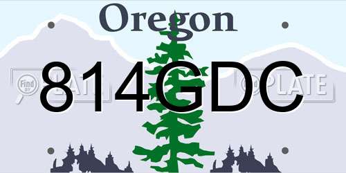 814GDC Oregon License Plate