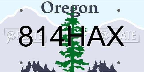 814HAX Oregon License Plate