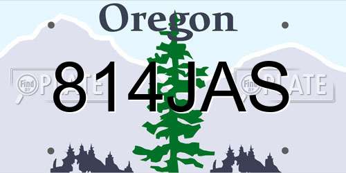 814JAS Oregon License Plate