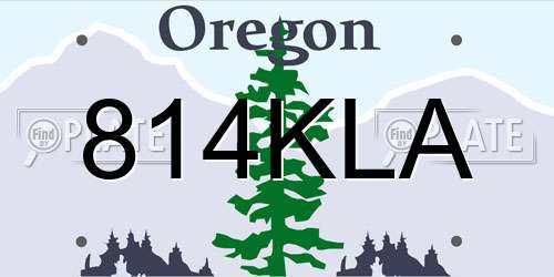 814KLA Oregon License Plate