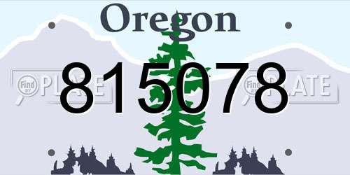 815078 Oregon License Plate
