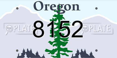 8152 Oregon License Plate