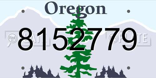 8152779 Oregon License Plate