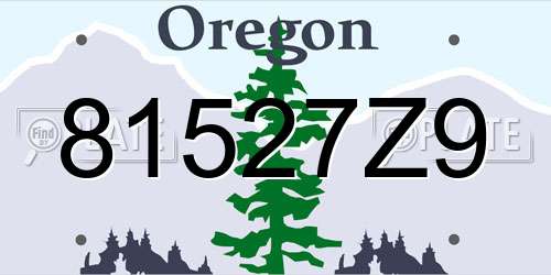 81527Z9 Oregon License Plate