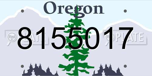 8155017 Oregon License Plate