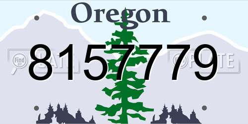 8157779 Oregon License Plate