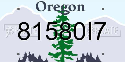 81580I7 Oregon License Plate