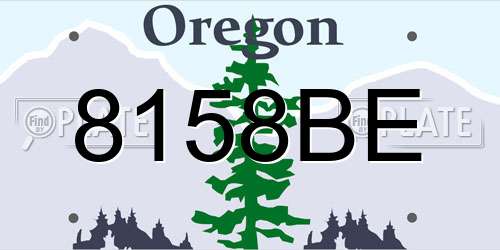 8158BE Oregon License Plate