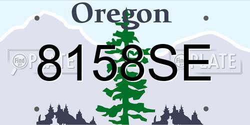 8158SE Oregon License Plate