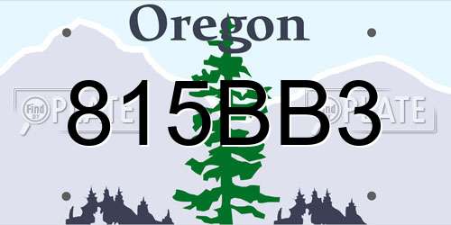 815BB3 Oregon License Plate