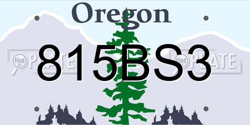 815BS3 Oregon License Plate