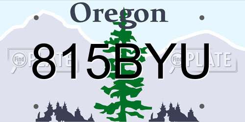 815BYU Oregon License Plate