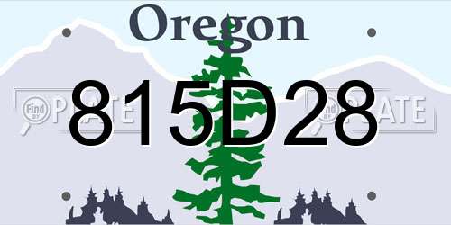 815D28 Oregon License Plate