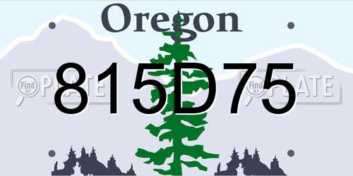 815D75 Oregon License Plate