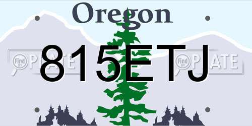 815ETJ Oregon License Plate