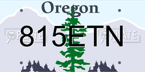 815ETN Oregon License Plate