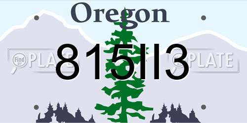 815II3 Oregon License Plate