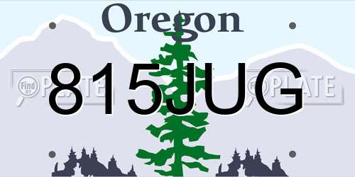 815JUG Oregon License Plate
