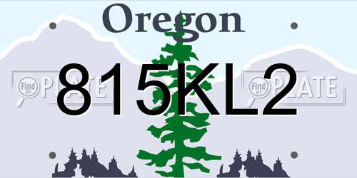 815KL2 Oregon License Plate