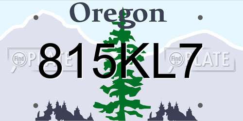 815KL7 Oregon License Plate