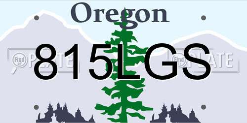 815LGS Oregon License Plate