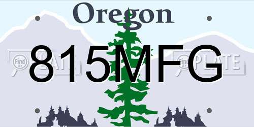 815MFG Oregon License Plate