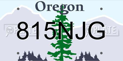 815NJG Oregon License Plate
