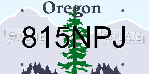 815NPJ Oregon License Plate
