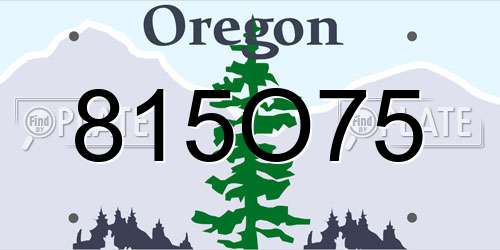 815O75 Oregon License Plate