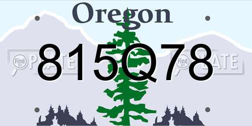 815Q78 Oregon License Plate
