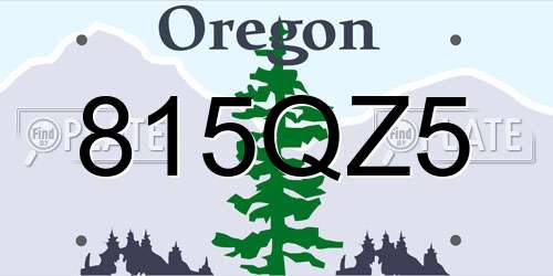 815QZ5 Oregon License Plate