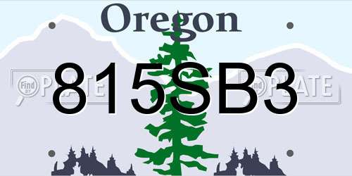 815SB3 Oregon License Plate