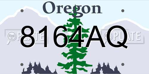 8164AQ Oregon License Plate