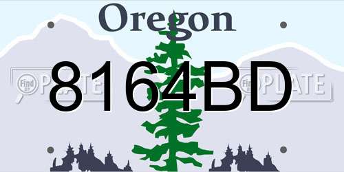 8164BD Oregon License Plate