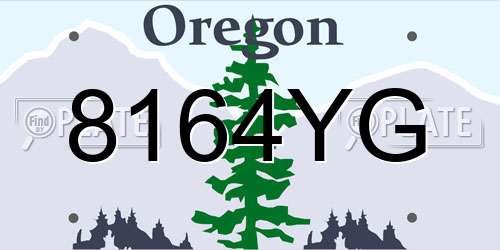 8164YG Oregon License Plate