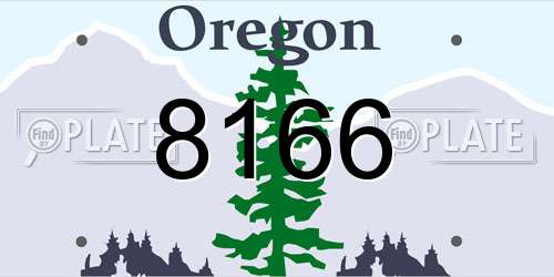 8166 Oregon License Plate