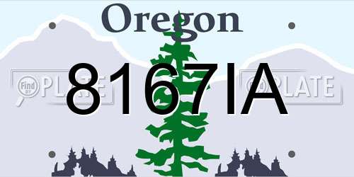 8167IA Oregon License Plate