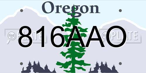 816AAO Oregon License Plate