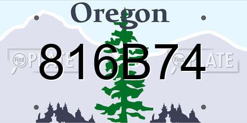 816B74 Oregon License Plate