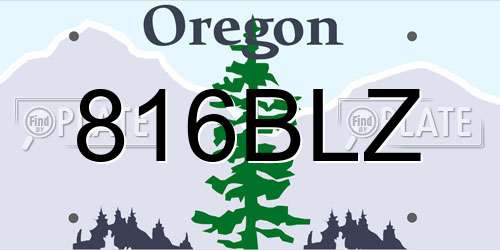 816BLZ Oregon License Plate