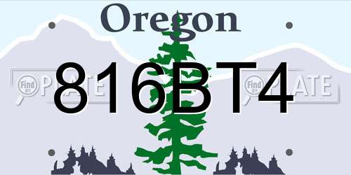 816BT4 Oregon License Plate