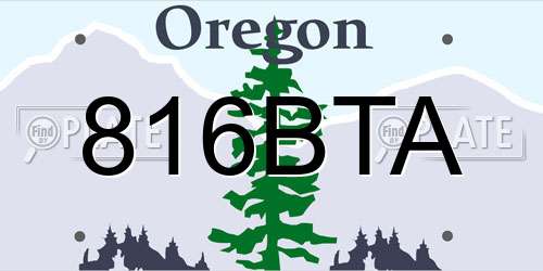 816BTA Oregon License Plate