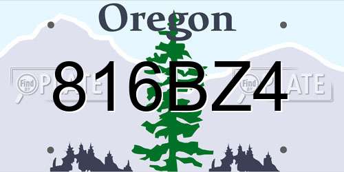 816BZ4 Oregon License Plate