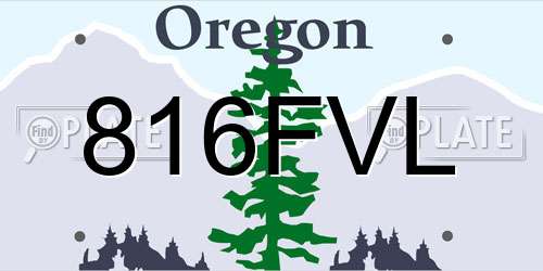 816FVL Oregon License Plate