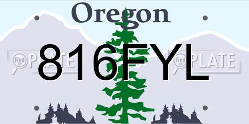 816FYL Oregon License Plate