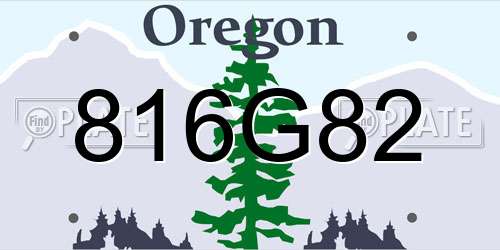 816G82 Oregon License Plate
