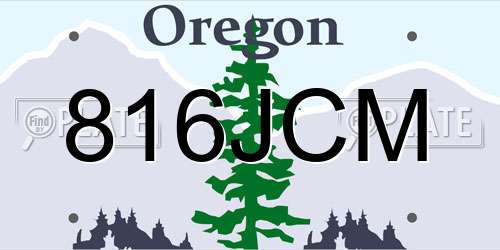 816JCM Oregon License Plate