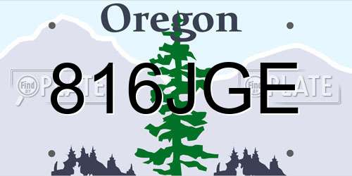816JGE Oregon License Plate